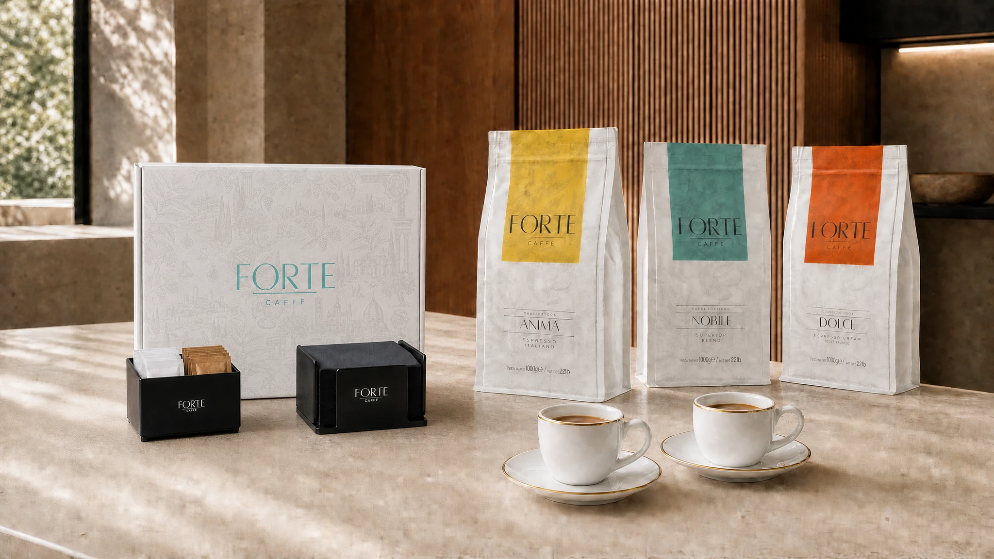 La linea Espresso Forte Caffè — Anima, Nobile, Dolce